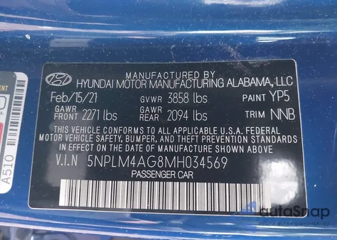 2021 Hyundai Elantra Sel from USA, damaged, VIN 5NPLM4AG8MH034569